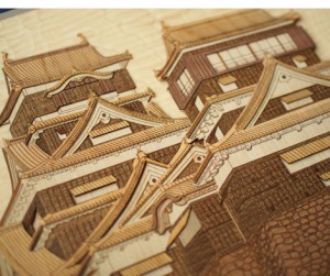 熊本城の木はり絵