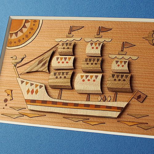 木はり絵手作りキット「帆船」