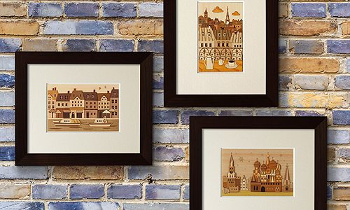 木はり絵「街並みシリーズ」