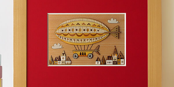 木はり絵「乗り物のある風景シリーズ」